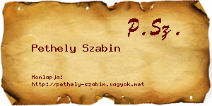 Pethely Szabin névjegykártya